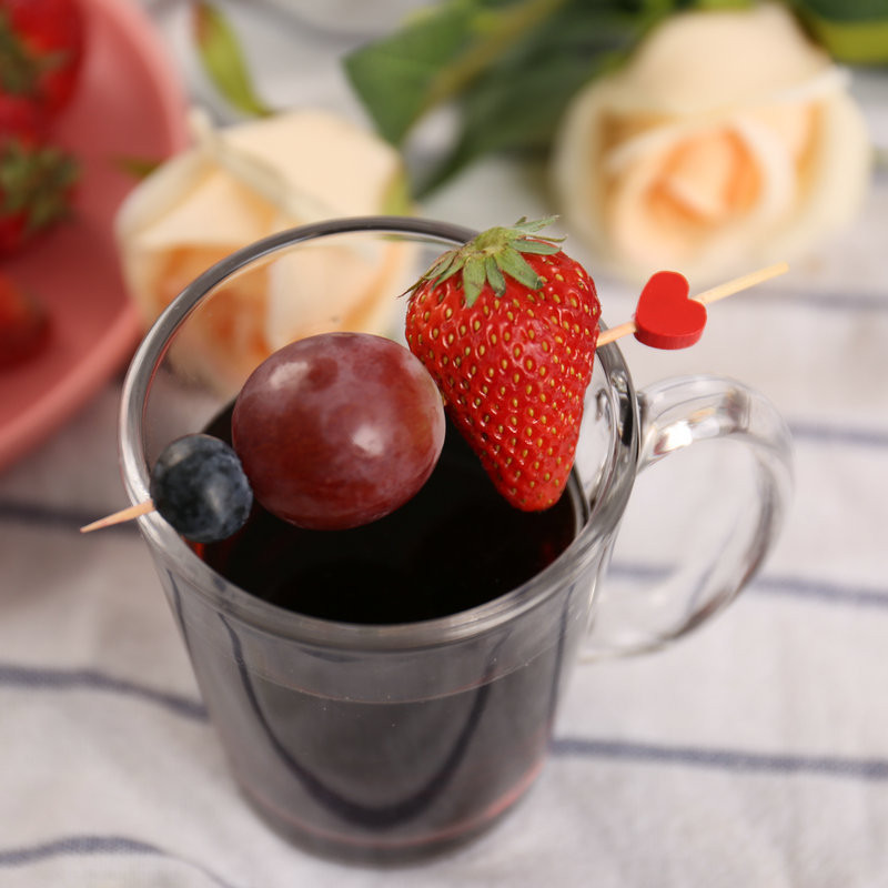 100 KOM Bambus čačkalice za odlaganje Voćna salata Buffet bife Šareno srce ljubavi Aperitiv Štapići za koktele Dodaci za ukrašavanje