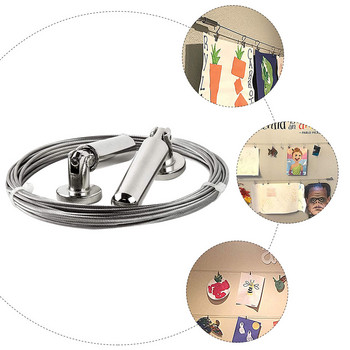 Комплект пръти за завеси Въже за дрехи Въже Кабел от неръждаема стомана Прибираща се система за затягане Картина Въже за окачване