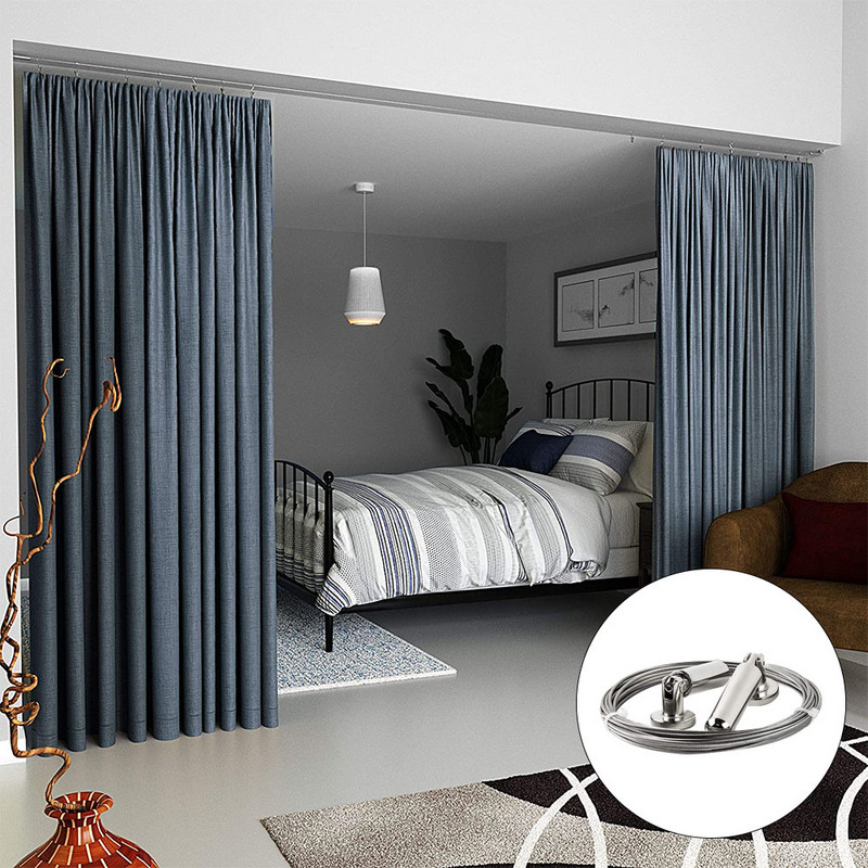 Kardinate traatvarraste komplekt Riideköis Roostevabast terasest kaabel Sissetõmmatav pingutussüsteem Pilt Riputusnöör