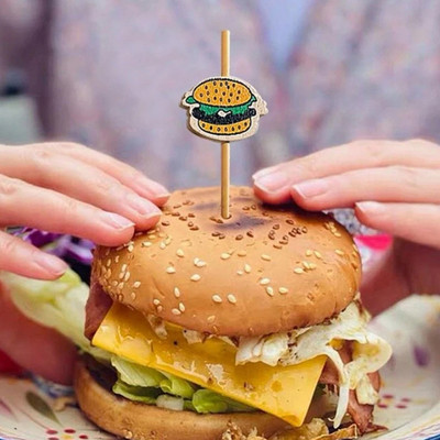 100kom/pakiranje Ukras za hamburger Bambusovi štapići Voćni štapići Snack Ražnjići Buffet za zabavu Bambus Izbor hrane Sendvič Dekoracija