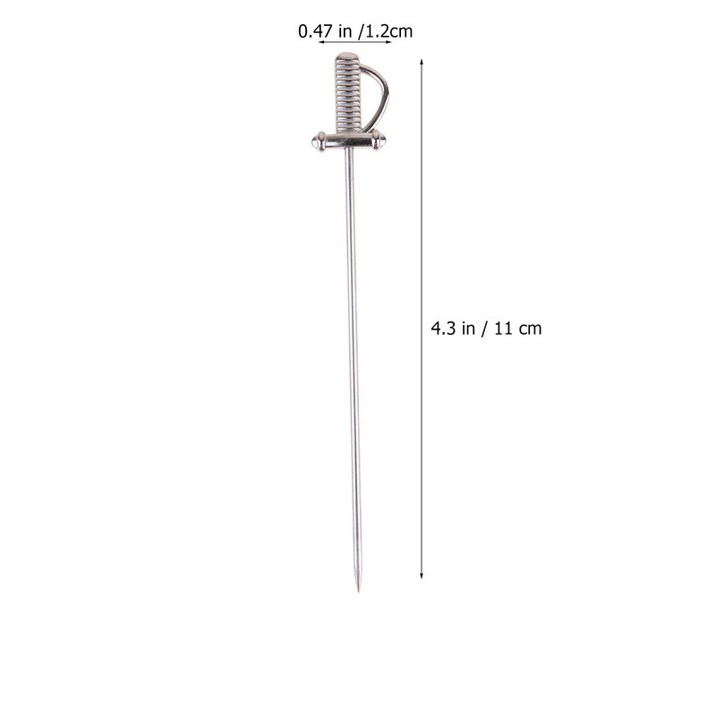 5db rozsdamentes acél gyümölcsvillák kard alakú koktél nyárs Előétel saláta válogatás desszert villa parti bár kellékek