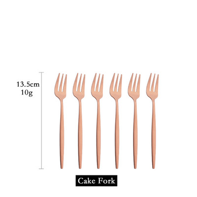 6 tk mini kahvlikomplekt puuviljakoogi suupiste jaoks roostevabast terasest tee puuviljakahvlite komplekt magustoidukahvli valge kullaga väike salati kahvliga sööginõud