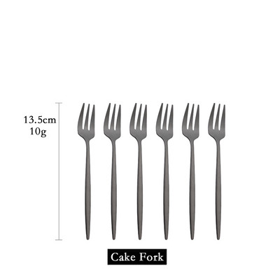 6 tk mini kahvlikomplekt puuviljakoogi suupiste jaoks roostevabast terasest tee puuviljakahvlite komplekt magustoidukahvli valge kullaga väike salati kahvliga sööginõud