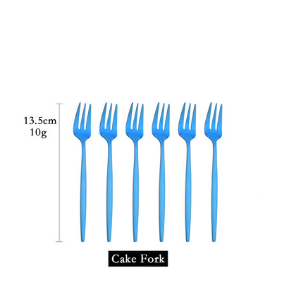 6 tk mini kahvlikomplekt puuviljakoogi suupiste jaoks roostevabast terasest tee puuviljakahvlite komplekt magustoidukahvli valge kullaga väike salati kahvliga sööginõud