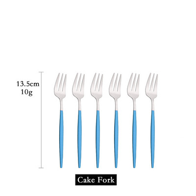 6 tk mini kahvlikomplekt puuviljakoogi suupiste jaoks roostevabast terasest tee puuviljakahvlite komplekt magustoidukahvli valge kullaga väike salati kahvliga sööginõud