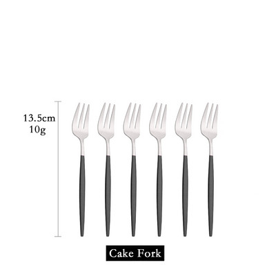 6 tk mini kahvlikomplekt puuviljakoogi suupiste jaoks roostevabast terasest tee puuviljakahvlite komplekt magustoidukahvli valge kullaga väike salati kahvliga sööginõud