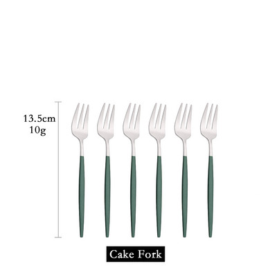 6 tk mini kahvlikomplekt puuviljakoogi suupiste jaoks roostevabast terasest tee puuviljakahvlite komplekt magustoidukahvli valge kullaga väike salati kahvliga sööginõud