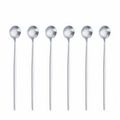 6 tk Pika käepidemega 304 roostevabast terasest kohvijäätiselusikas magustoidutee segamislusikas pikniku jaoks Köögitarvikud Baaritööriistad