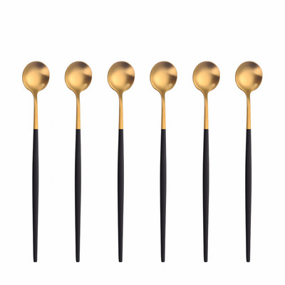 6 tk Pika käepidemega 304 roostevabast terasest kohvijäätiselusikas magustoidutee segamislusikas pikniku jaoks Köögitarvikud Baaritööriistad
