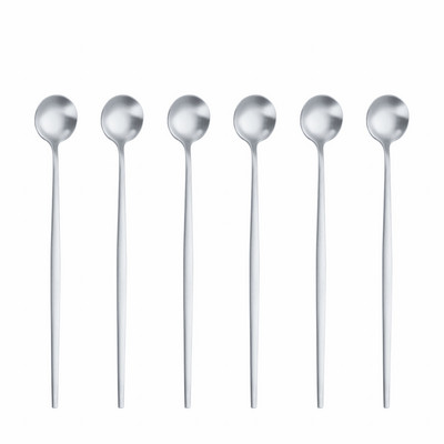 6 tk Pika käepidemega 304 roostevabast terasest kohvijäätiselusikas magustoidutee segamislusikas pikniku jaoks Köögitarvikud Baaritööriistad