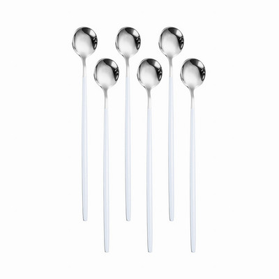 6 tk Pika käepidemega 304 roostevabast terasest kohvijäätiselusikas magustoidutee segamislusikas pikniku jaoks Köögitarvikud Baaritööriistad