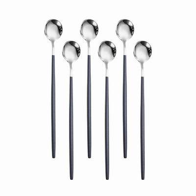 6 tk Pika käepidemega 304 roostevabast terasest kohvijäätiselusikas magustoidutee segamislusikas pikniku jaoks Köögitarvikud Baaritööriistad