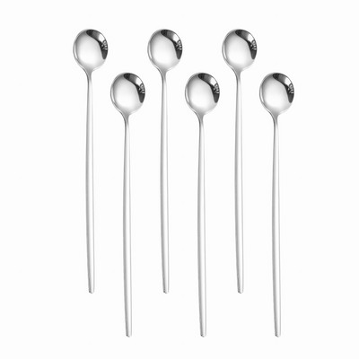 6 tk Pika käepidemega 304 roostevabast terasest kohvijäätiselusikas magustoidutee segamislusikas pikniku jaoks Köögitarvikud Baaritööriistad