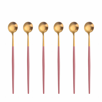 6 tk Pika käepidemega 304 roostevabast terasest kohvijäätiselusikas magustoidutee segamislusikas pikniku jaoks Köögitarvikud Baaritööriistad