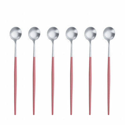 6 tk Pika käepidemega 304 roostevabast terasest kohvijäätiselusikas magustoidutee segamislusikas pikniku jaoks Köögitarvikud Baaritööriistad