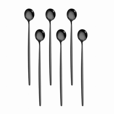 6 tk Pika käepidemega 304 roostevabast terasest kohvijäätiselusikas magustoidutee segamislusikas pikniku jaoks Köögitarvikud Baaritööriistad