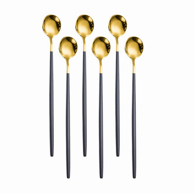 6 tk Pika käepidemega 304 roostevabast terasest kohvijäätiselusikas magustoidutee segamislusikas pikniku jaoks Köögitarvikud Baaritööriistad