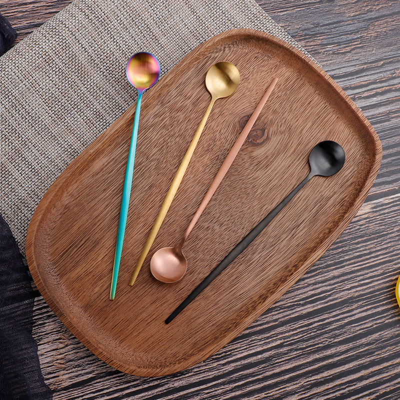 6 tk Pika käepidemega 304 roostevabast terasest kohvijäätiselusikas magustoidutee segamislusikas pikniku jaoks Köögitarvikud Baaritööriistad