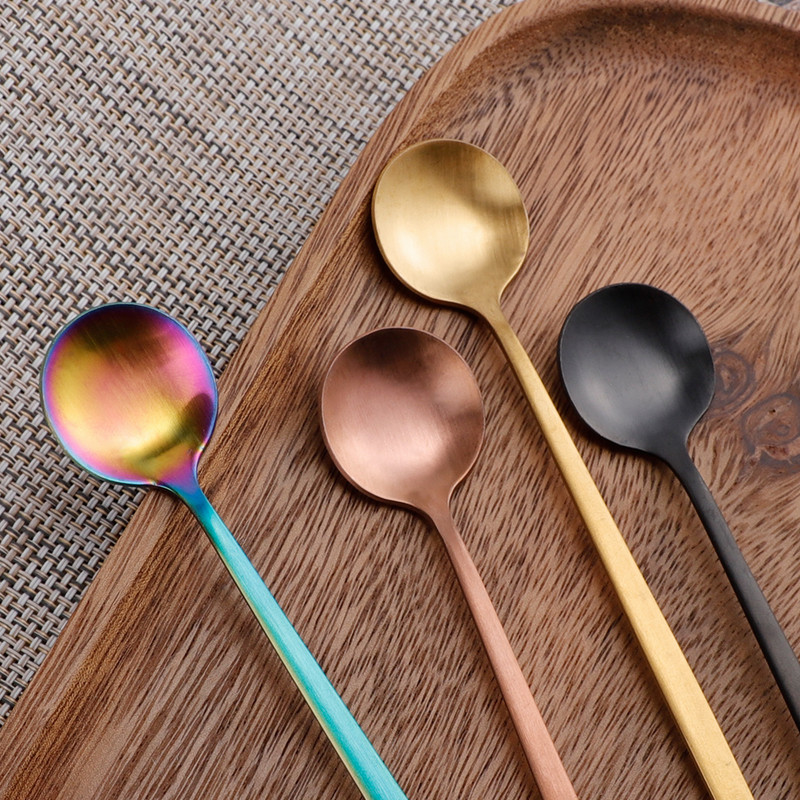 6 tk Pika käepidemega 304 roostevabast terasest kohvijäätiselusikas magustoidutee segamislusikas pikniku jaoks Köögitarvikud Baaritööriistad