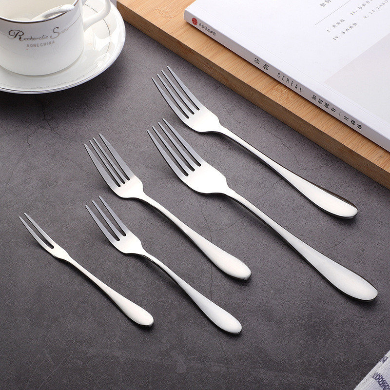 Set vilica za večeru od 5 dijelova, vilice za pribor za jelo od nehrđajućeg čelika za hranu, polirane u ogledalu, prikladne za pranje u perilici posuđa 5 veličina -8 inča, -7,3 inča