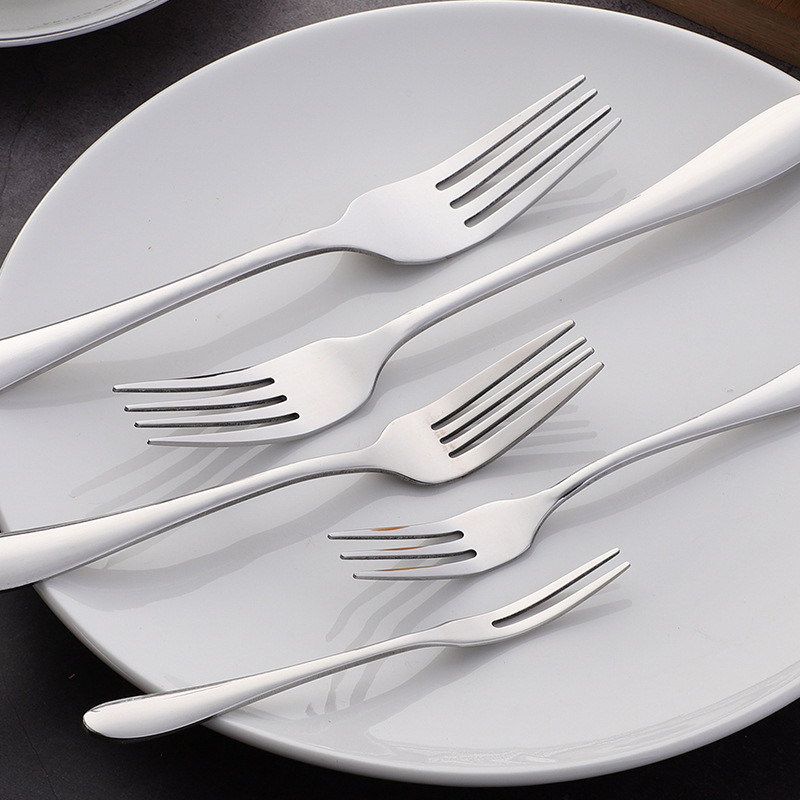 Set vilica za večeru od 5 dijelova, vilice za pribor za jelo od nehrđajućeg čelika za hranu, polirane u ogledalu, prikladne za pranje u perilici posuđa 5 veličina -8 inča, -7,3 inča