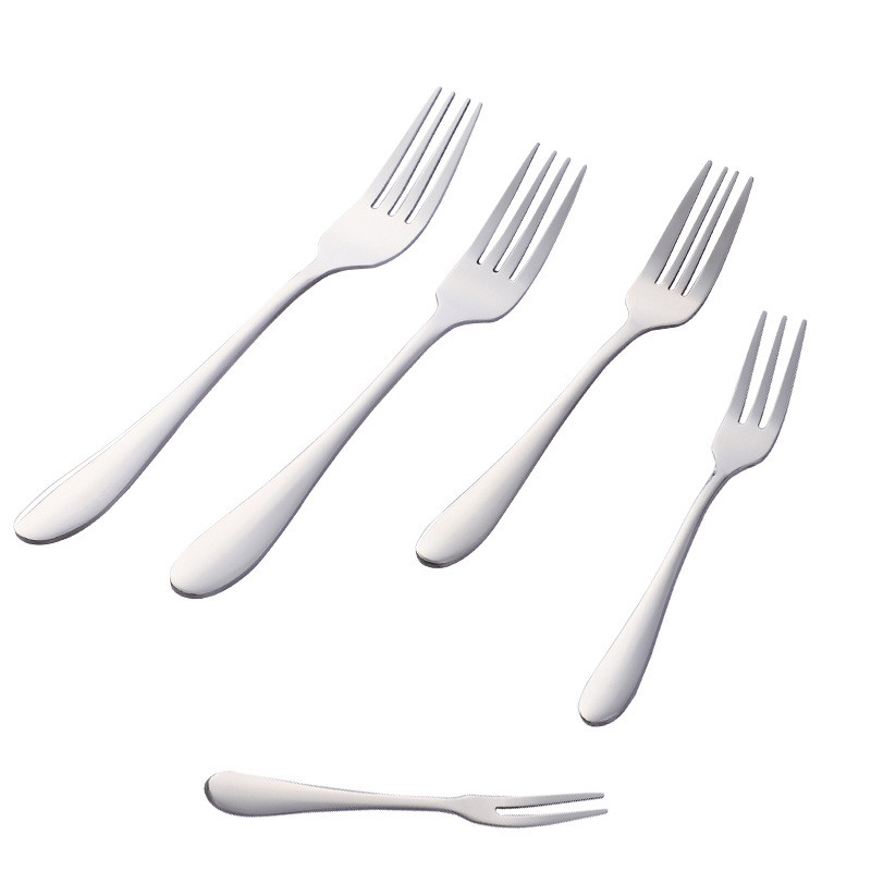 Set vilica za večeru od 5 dijelova, vilice za pribor za jelo od nehrđajućeg čelika za hranu, polirane u ogledalu, prikladne za pranje u perilici posuđa 5 veličina -8 inča, -7,3 inča