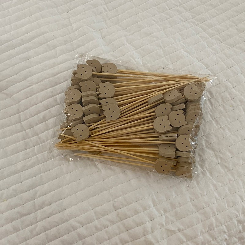 100 komada Ins Medvjed Bambusovi štapići Crtani film Vilica za voće Sendvič Bento Party Decor štapići Snack Torta Desert Pickalica za hranu Čačkalica