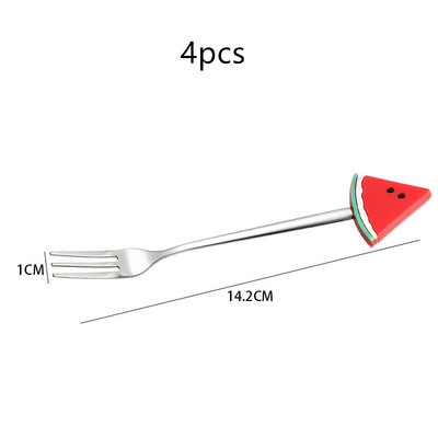 3/4 tk roostevabast terasest armsad puuviljakujulised kohvilusikad puuvilja magustoidu lusikas Kahvel kommid teelusikas joogi lauanõud köögitarbed