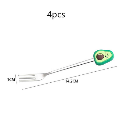 3/4 tk roostevabast terasest armsad puuviljakujulised kohvilusikad puuvilja magustoidu lusikas Kahvel kommid teelusikas joogi lauanõud köögitarbed