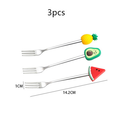3/4 tk roostevabast terasest armsad puuviljakujulised kohvilusikad puuvilja magustoidu lusikas Kahvel kommid teelusikas joogi lauanõud köögitarbed