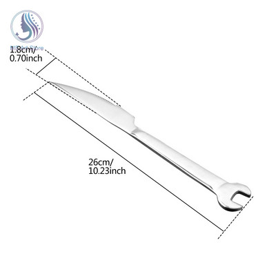 1kom Ključ od nehrđajućeg čelika Vilica Žlica Posuđe Odrezak Nož Večera Voće Desert Duge vilice Čajna žlica Za piknik Kampiranje