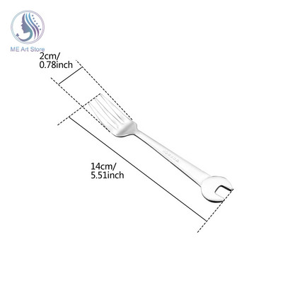 1kom Ključ od nehrđajućeg čelika Vilica Žlica Posuđe Odrezak Nož Večera Voće Desert Duge vilice Čajna žlica Za piknik Kampiranje