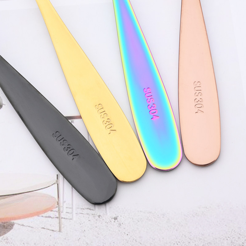 4 tk värviline söögiriistade komplekt 304 roostevabast terasest ruudukujuline lusika komplekt riisi lusika kulp magustoidu jäätise laua lusikas kööginõud