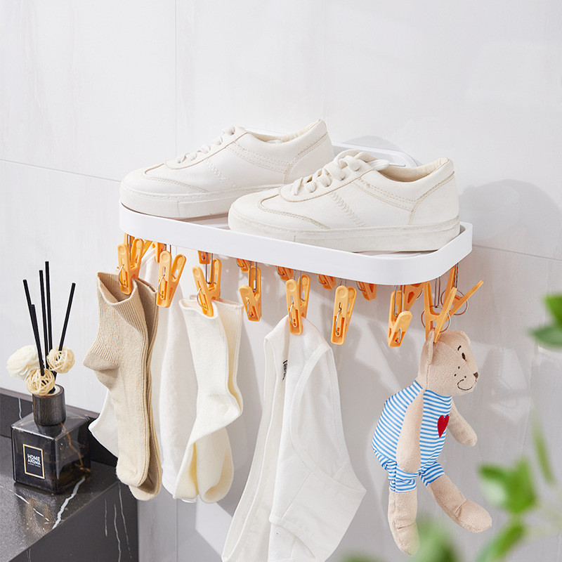 Kokkupandavad sokid Pulgad Riidepuud Aluspesu Käterätikuivati Rest Seinariiul Pesunõel Vannitoa Korraldaja Riidekuivati