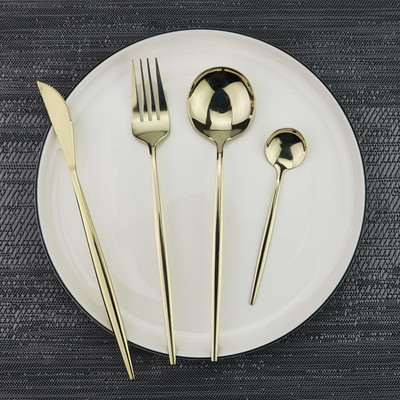 JANKNG Gold söögiriistade komplekt Peegel-hõbedatarvete komplekt roostevabast terasest söögiriistade komplekt köögi nuga lusikas lauanõude Lääne lauanõude komplekt