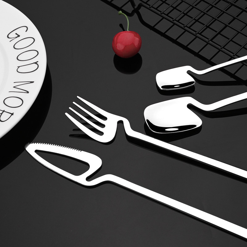 Kuldne 18/10 roostevabast terasest sööginõude komplekt 4 tk peegel söögiriistad kohvilusikas kahvel nuga Western Bar peo lauanõude komplekt