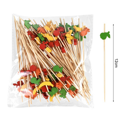 100 tk bambusest puuviljast hambaorkid armsad karusüdamed Rootsi lauas Kokteilipulgad puuviljavardad pulma-sünnipäevapeo tordikaunistuseks