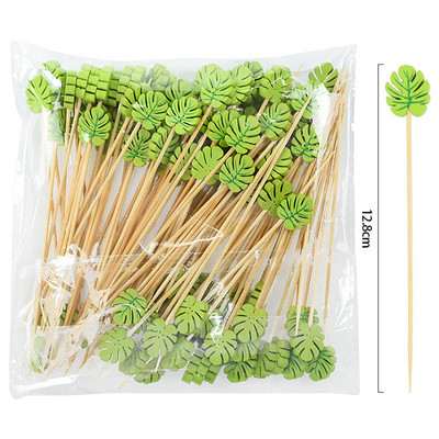 100 tk bambusest puuviljast hambaorkid armsad karusüdamed Rootsi lauas Kokteilipulgad puuviljavardad pulma-sünnipäevapeo tordikaunistuseks