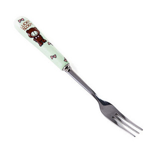 Vilica za voće od nehrđajućeg čelika Keramička ručka Slatki medo Vilica za desert Ekološki prihvatljivo posuđe Dječje vilice Kuhinjsko posuđe