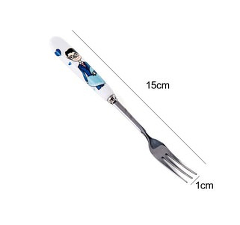 Vilica za voće od nehrđajućeg čelika Keramička ručka Slatki medo Vilica za desert Ekološki prihvatljivo posuđe Dječje vilice Kuhinjsko posuđe