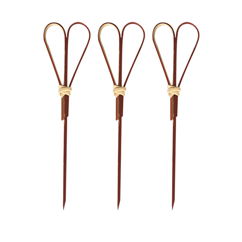 50 tk 12cm lõigatud kujuga nöör fantastiline loominguline bambusest märk puu vardas kokteilikahvel puu puu isuäratav hambaork puuvili