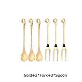 6 vnt. gulbės vaisių pagrindo šakučių laikiklio nerūdijančio plieno salotų rinkinys desertinės šakutės Kavos šaukštas pyragas Stalo reikmenys Stalo reikmenys Dropshipping