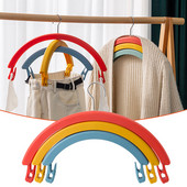 Rainbow stalak za sušenje Kreativna rotirajuća višenamjenska troslojna posteljina za sušenje bez tragova Stalak s kopčom za hlače može se sakriti