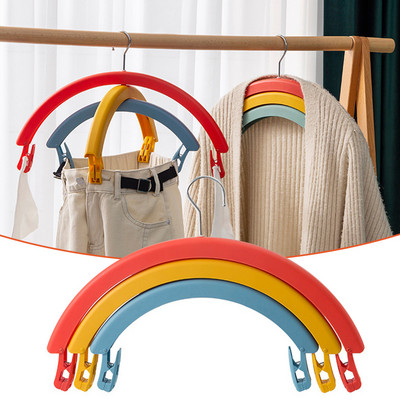 Rainbow Raft de uscare Creativ rotativ multifuncțional cearșaf de pat cu 3 straturi pentru a se usuca fără urme Suport cu clemă pentru pantaloni care poate fi ascuns
