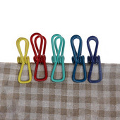 10 buc. clemă metalică de culoare aleatorie șosete pentru prosoape umerașe pentru rufe Agrafe puternice de prindere în aer liber, pliabil pentru uscător de haine.