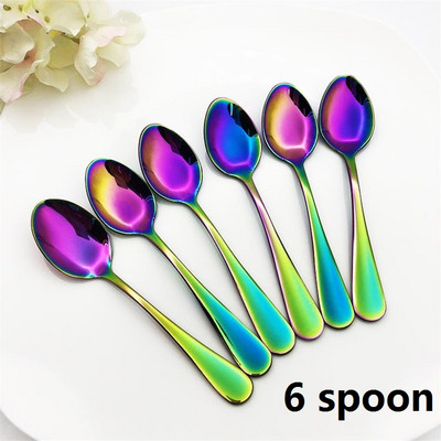 6 tk Puuvilja kooki kahvel magustoidu lusikas teelusikas roostevabast terasest jää kohvi teed lusikas söögiriistad restoran peokohvik jõulukink