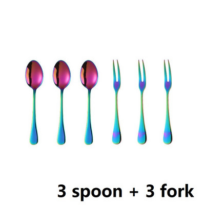 6 tk Puuvilja kooki kahvel magustoidu lusikas teelusikas roostevabast terasest jää kohvi teed lusikas söögiriistad restoran peokohvik jõulukink