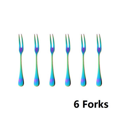 6 tk Puuvilja kooki kahvel magustoidu lusikas teelusikas roostevabast terasest jää kohvi teed lusikas söögiriistad restoran peokohvik jõulukink