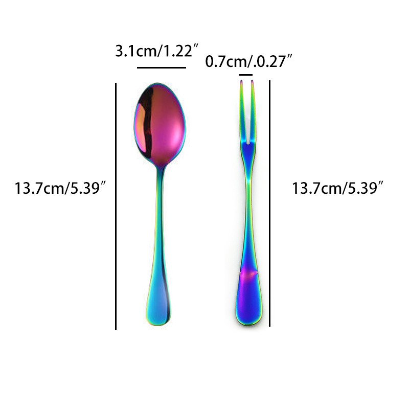 6 tk Puuvilja kooki kahvel magustoidu lusikas teelusikas roostevabast terasest jää kohvi teed lusikas söögiriistad restoran peokohvik jõulukink