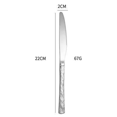 lidafish Σετ Ασημένια Πέτρινα Σιτάρια Πιρούνια Μαχαίρια Κουτάλια Πολυτελές σετ για δείπνο σπιτιού από ανοξείδωτο ατσάλι